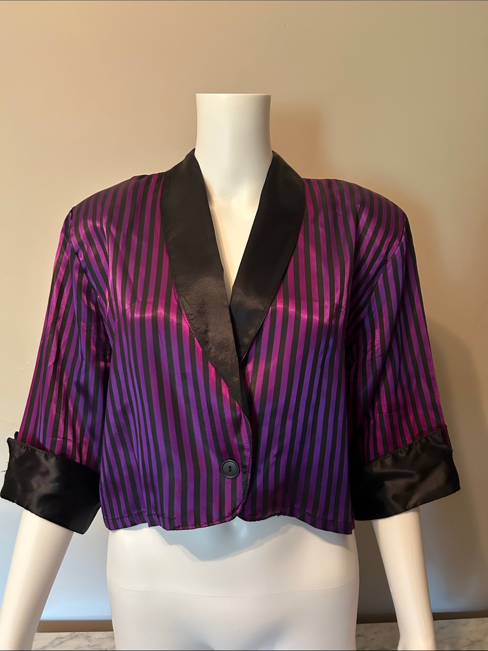 Vintage 1980’s Striped Metallic Cropped Jacket